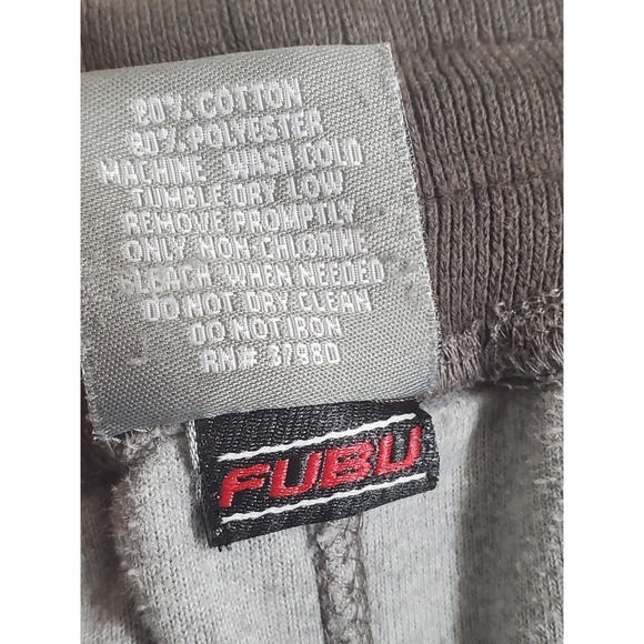 Vtg Y2K Fubu Platinum ALi Gray Sweatpants Men L Gray Loose Drawstring (30-34x30) - Picture 11 of 13